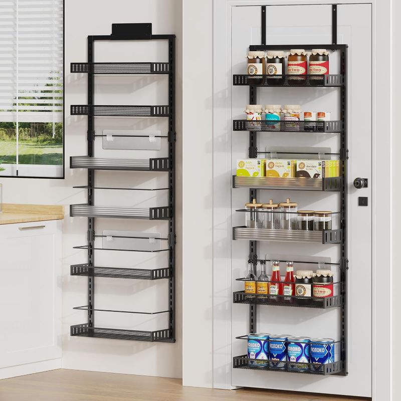 Photo 1 of 4.3 4.3 out of 5 stars 104 Reviews
POKIPO 8-Tier Over the Door Pantry Organizer, Large Door Spice Rack with Adjustable Metal Baskets, Heavy Duty Hanging or Wall Mounted Storage Organizer for Kitchen Pantry and Room Wall