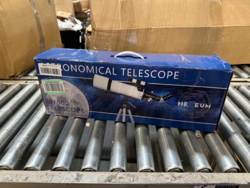 Photo 2 of Telescope 80mm Aperture 600mm - Astronomical Portable Refracting Telescope Fully Multi-coated High Transmission Coatings AZ Mount with Tripod Phone Adapter, Wireless Control, Carrying Bag. Easy Set Up White