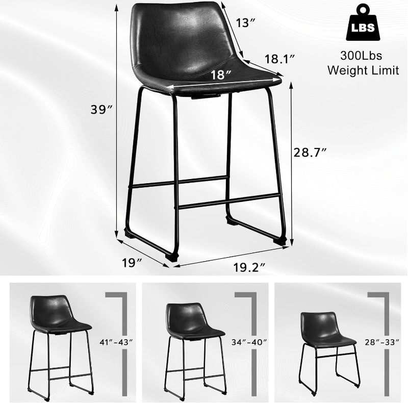 Photo 1 of black bar stool metal legs 