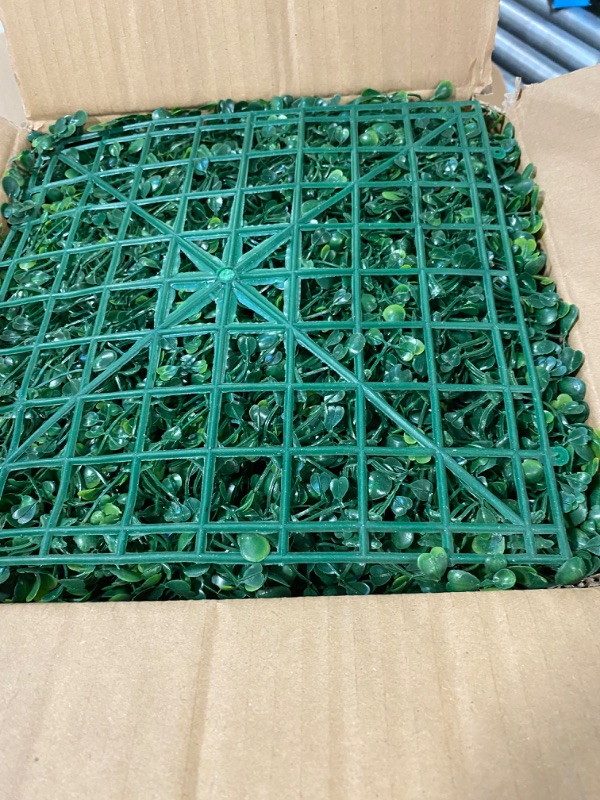 Photo 1 of Aboofx Green Wall Panels, 30 Pack 10 x 10 inch Grass Wall Panels Boxwood Hedge Wall Panels with 100 Zip Ties, Grass Backdrop Wall Panels for Garden Yard Fence, Greenery Wall Decoration (20.83 SQ Feet)
