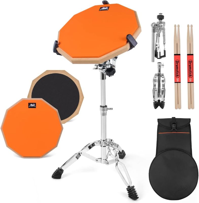 Photo 1 of AKLOT Practice Pad Set 12" Silica gel Pads Drum for Adult Kids with Snare Drum Stand,Double Sided,Drumsticks,Bag
