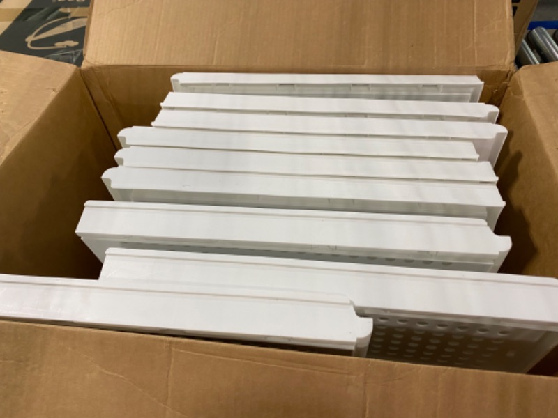 Photo 3 of  Stackable Plastic Storage Basket - Large White Folding Storage Bins(2023 New), Plastic Push-pull Clothes Organizer Shelf, Collapsible Storage Organizer for Wardrobe Bathroom Kitchen (10 PACK