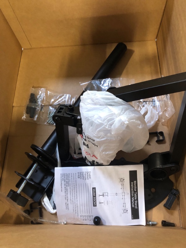 Photo 1 of HUANUO Dual Monitor Stand, Monitor Stands for 2 Monitors Desk Mount for 13 to 32 inches Computer Screen, Heavy Duty Fully Adjustable Dual Monitor Arm Vesa Mount Fits up to 17.6lbs per Arm