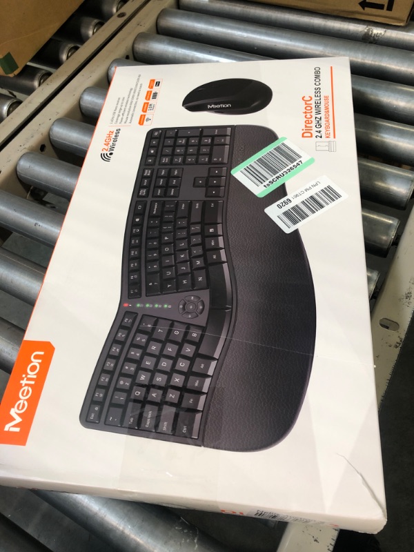 Photo 2 of MEETION Ergonomic Wireless Keyboard and Mouse, Ergo Keyboard with Vertical Mouse, Split Keyboard with Cushioned Wrist, Palm Rest, Natural Typing, Rechargeable, Full Size, Windows/Mac/Computer/Laptop