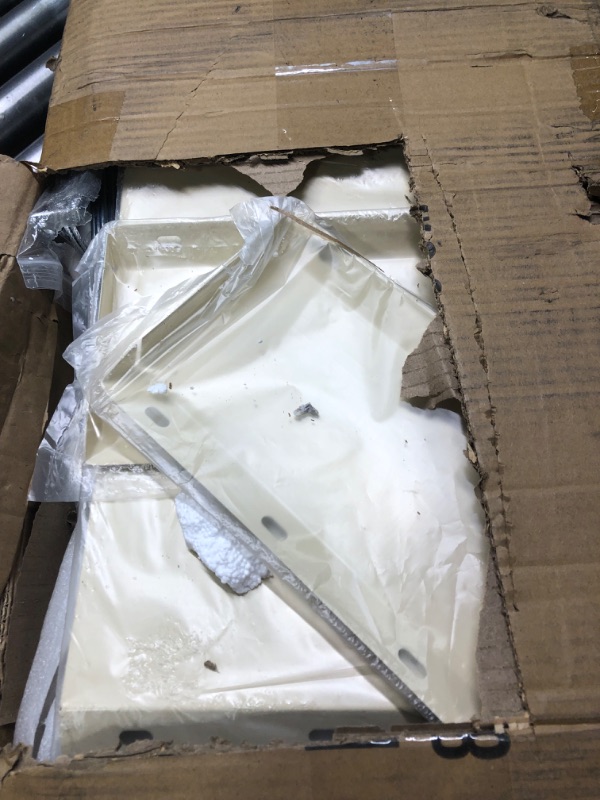 Photo 1 of Tramull 2 Packs Galvanized Raised Garden Bed Large Metal Elevated Planter Box Kit for Outdoor Vegetable Flower Herb Rectangular Steel Bottomless Frame Gardening Patio Decoration, 8x3x1ft 1ft Tall Light Ivory