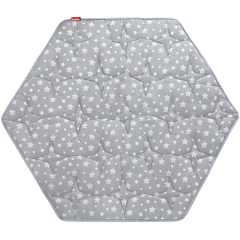 Photo 1 of Hexagon Playpen Mat, Baby Playmat Fits Regalo Portable Play Yard 48 Inch and hiccapop 53" PlayPod Playpen, 6 Panel Playpen Mattress Non Slip Kids Tent Mat Hexagon Pad Mat Grey With Star for Regalo Play Yard 6 Panel