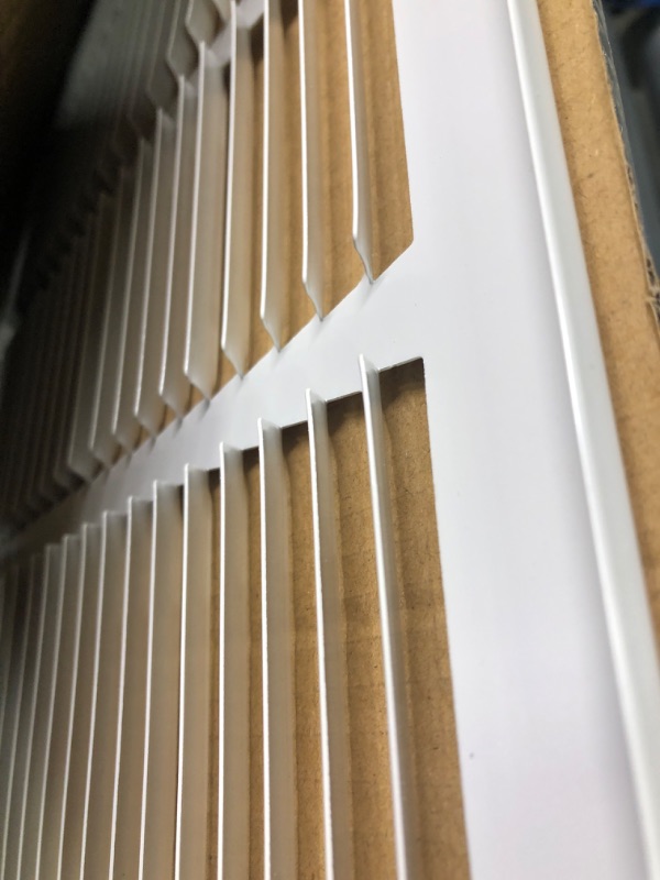 Photo 3 of 32"W x 10"H [Duct Opening Measurements] Steel Return Air Grille (HD Series) Vent Cover Grill for Sidewall and Ceiling, White | Outer Dimensions: 33.75"W X 11.75"H for 32x10 Duct Opening Duct Opening Size: 32"x10"