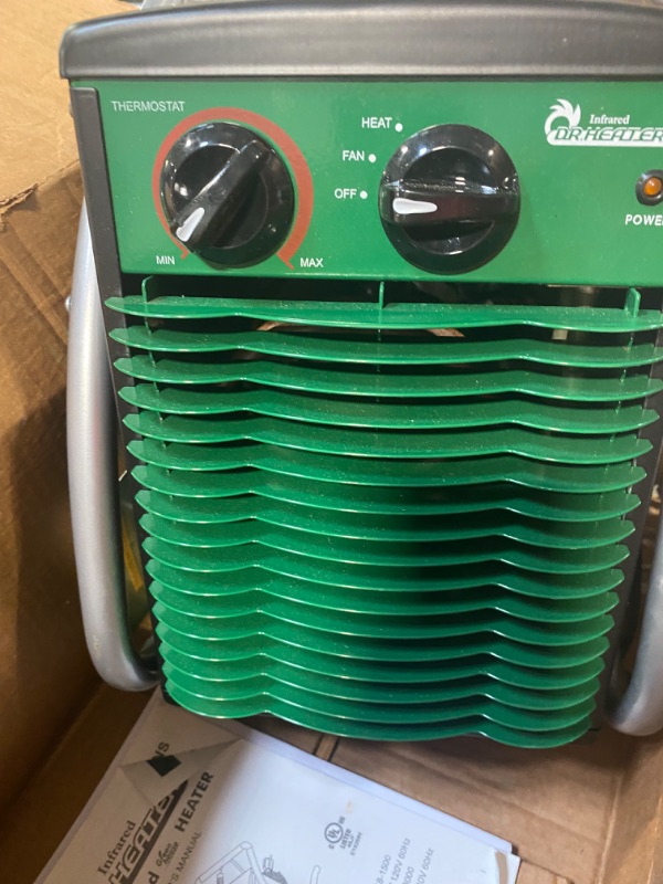 Photo 3 of Dr. Heater DR218-1500W Greenhouse Garage Workshop Infrared Heater, 1500-watt & Bio Green PAL 2.0/US Palma BioGreen Basic Electric Fan Heater for Greenhouses, 2 Year Warrenty