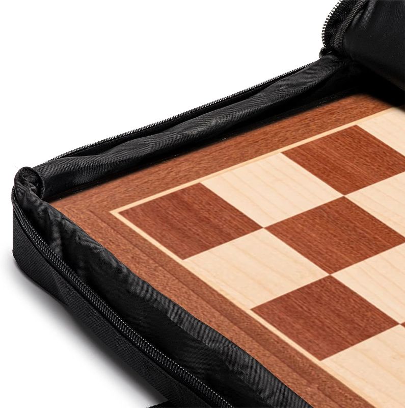Photo 1 of A&A 18.875" Professional Wooden Tournament Chess Board/Mahogany & Maple Inlaid / 2.0" Squares w/o Notation
