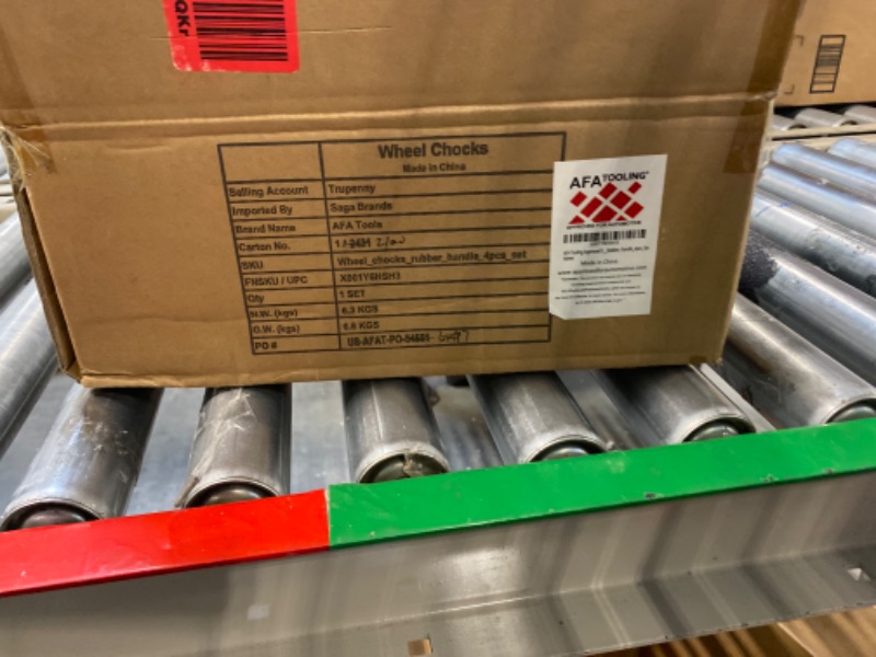 Photo 1 of AFA Tooling - Heavy Duty Rubber Wheel Chocks w/Ez-Carry Handles - RV Wheel Chock for Front and Back Tires - Quick Grip Ribbed Design - Great for Your Camper, Trailer, RV, Truck, Car or ATV - 4 Pack
