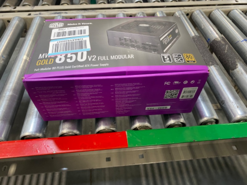 Photo 1 of Cooler Master MWE Gold 850 V2 Full Modular, 850W, 80+ Gold Efficiency, 2 EPS Connectors, 120mm HDB Fan, Semi-fanless Operation, 5 Year Warranty