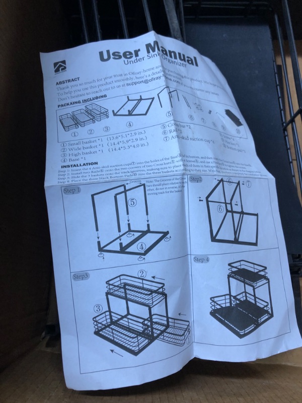 Photo 1 of Under Sink Organizers and Storage, 2-Tier Bathroom Kitchen Cabinet Organizers and Storage, Pull Out Under Sink Storage for Bathroom Kitchen, Kitchen Shelf Organizer Under Counter Storage Organizer
item slighly differs from photo**