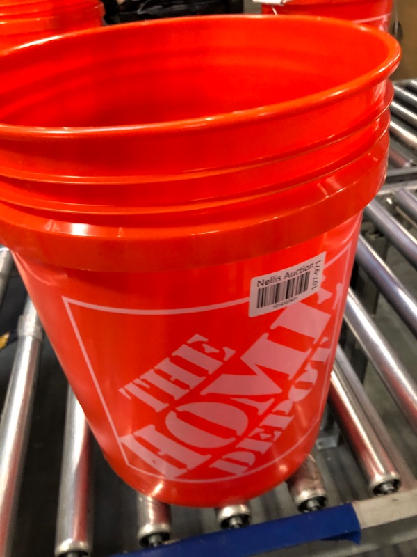 Photo 2 of 5 Gallon Orange Plastic Bucket Only - Durable 90 Mil All Purpose Pail - Food Grade Buckets NO LIDS Included - Contains No BPA Plastic - Recyclable - 1 Pack Buckets ONLY Orange 1