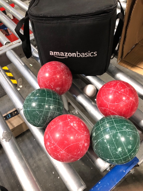 Photo 2 of Amazon Basics Bocce Ball Set with Soft Carry Case 100mm