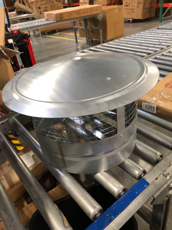 Photo 3 of Ebusin 12 Inch Round Chimney Cap, 12 Inch Chimney Cap with Screen, Stove Pipe Topper, Stainless Steel Quality, Silver 12 Inch Stainless Steels