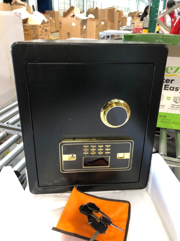 Photo 3 of 2.2 Cubic Upgrade Safe Box Fireproof Waterproof, Security Home Safe Box with Digital Combination, Electronic Keypad & Keys Interior Lock Box, Fireproof Safe for Side Arm Cash and Important Papers