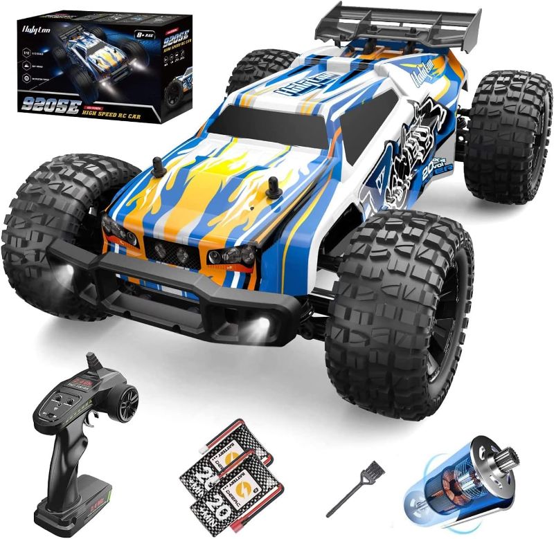 Photo 1 of Holyton 1:10 Large High Speed Remote Control Car with LED Shell Lights, 48+ KM/H, 4WD Offroad Monster Truck for Adults & Kids, Hobby RC Truck Vehicle, 2 Battery Crawler Toy Gift for Boy
