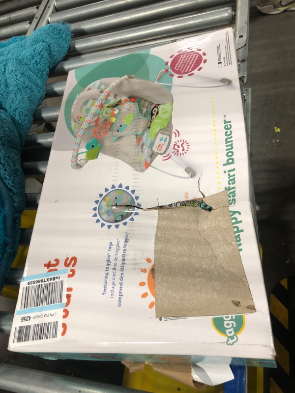 Photo 1 of Bright Starts Baby Bouncer Soothing Vibrations Infant Seat - Taggies, Music, Removable-Toy Bar, 0-6 Months Up to 20 lbs (Happy Safari)