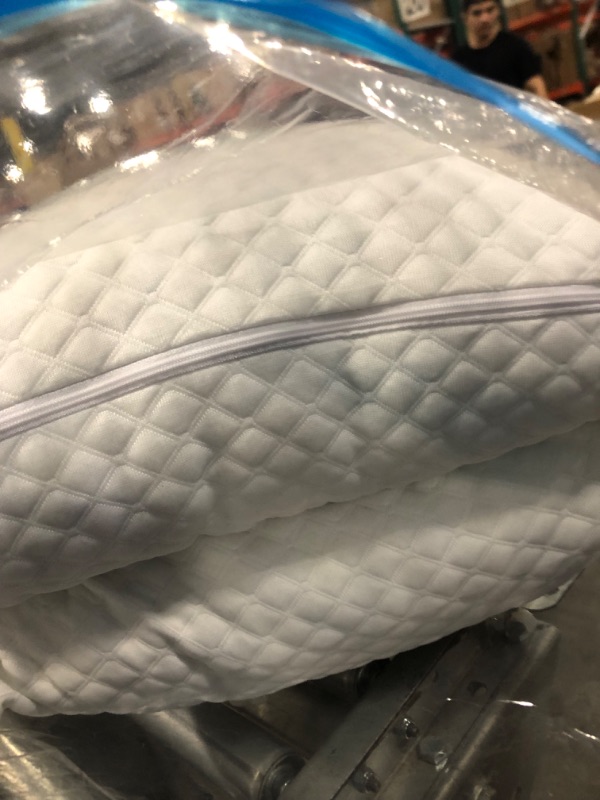 Photo 1 of NTCOCO 2 Pillows, Shredded Memory Foam Bed Pillows for Sleeping, with Washable Removable Bamboo Cooling Hypoallergenic Sleep Pillow for Back and Side Sleeper, Queen (2-Pack)