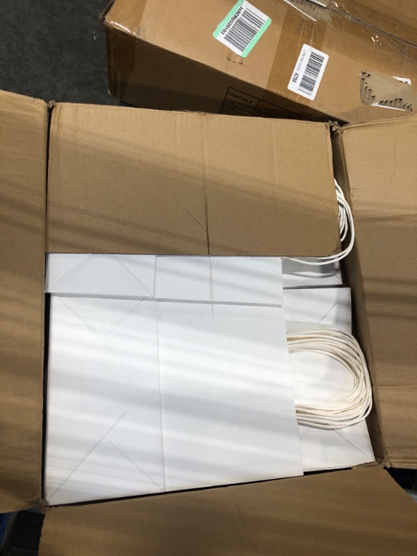 Photo 1 of BagDream 150PACK 8x4.25x10 Gift Bags Medium Kraft Paper Bags with Handles Bulk Shopping Retail Merchandise Wedding Party Favor White Bags Paper Grocery Sacks Recyclable