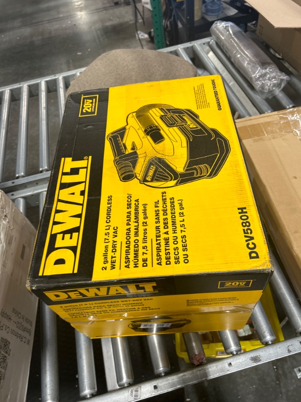 Photo 2 of DEWALT 20V MAX Cordless Wet-Dry Vacuum, Tool Only (DCV580H),Black, Yellow, 17.10 Inch x 12.80 Inch x 12.30 Inch