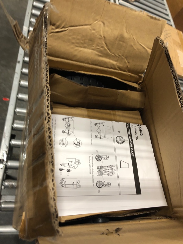 Photo 3 of Homgava Collapsible Folding Wagon Cart, Portable Large Capacity Utility Wagon, All Terrain Foldable Wagon, Heavy Duty Wagon Cart for Grocery Outdoor Beach Gardening Shopping Black