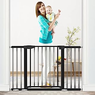 Photo 1 of  High Dog Gates for Doorways Auto Close, Extra Wide Baby Gate Easy Walk Thru with Door, Black