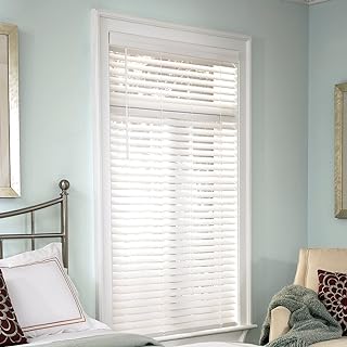 Photo 1 of 2-inch Faux Wood Cordless Room Darkening Blinds for Window