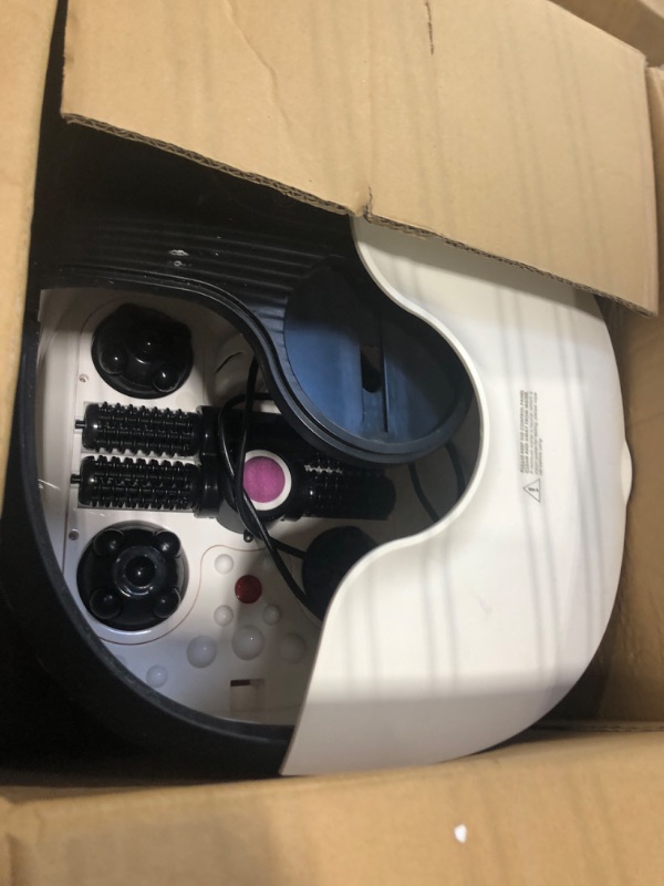 Photo 1 of Foot Spa Bath Massager with Automatic Shiatsu Massaging Rollers and Maize Roller and Heat Bubbles Multi-Mode, Auto Pedicure Stone,Temperature Control Vibration and Red Light for Home Office Use