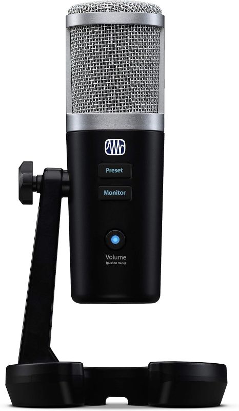 Photo 1 of PreSonus Revelator USB Condenser Microphone for podcasting, live streaming, with built-in voice effects plus loopback mixer for gaming, casting, and recording interviews over Skype, Zoom, Discord