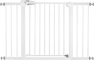 Photo 1 of BABELIO Metal Baby Gate Dog Gate 29''-48'' Auto Close Extra Wide Pet Gate for Stairs & Doorways, Pressure Mounted Walk Thru Child Gate with Door, NO Need Tools NO Drilling, with Wall Cups