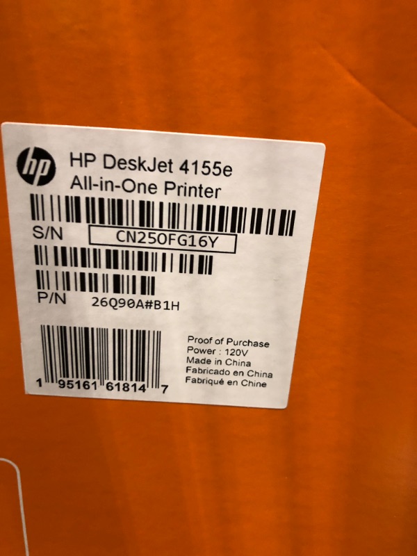 Photo 4 of HP DeskJet 4155e Wireless Color All-in-One Printer 