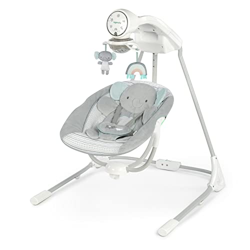 Photo 1 of Bright Starts Swings - White & Gray Playful Paradise Portable Swing