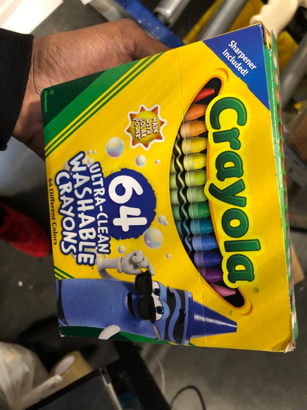 Photo 2 of Crayola Ultra Clean Washable Crayons, Built in Sharpener, 64 Count, Kids at Home Activities