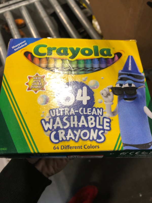 Photo 2 of Crayola Ultra Clean Washable Crayons, Built in Sharpener, 64 Count, Kids at Home Activities