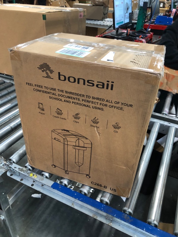 Photo 1 of Bonsaii 12-Sheet Micro Cut Shredders for Home Office, 60 Minute P-4 Security Level Paper Shredder for CD, Credit Card, Mails, Staple, Clip, with Jam-Proof System & 4.2 Gal Pullout Bin C266-B 1 2 Sheet-60Mins(New)
