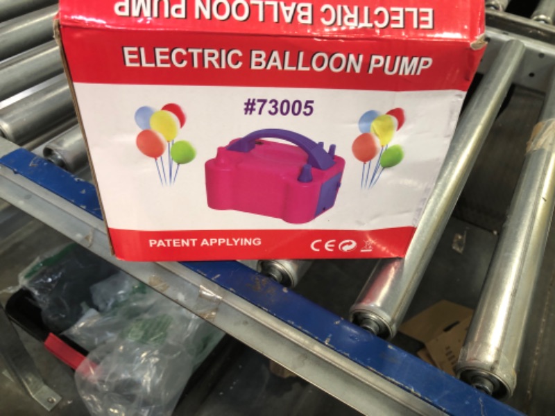 Photo 2 of AGPTEK Electric Air Balloon Pump, 110V 600W Rose Red Portable Dual Nozzle Inflator/Blower for Party Decoration