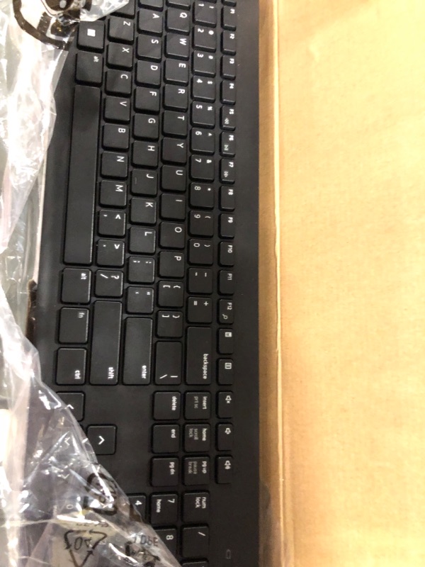 Photo 3 of Dell Wireless Keyboard and Mouse - KM3322W, Wireless - 2.4GHz, Optical LED Sensor, Mechanical Scroll, Anti-Fade Plunger Keys, 6 Multimedia Keys, Tilt Leg - Black