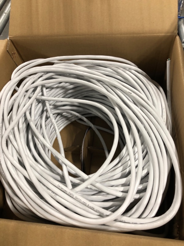 Photo 3 of celertec CAT6 Ethernet Cable, 500ft, 23AWG Solid Bare Copper, Unshielded Twisted Pairs(UTP), 550MHz, ETL Listed &CMR Riser Rated, Indoor, Bulk Ethernet Cable, Pull Box -White