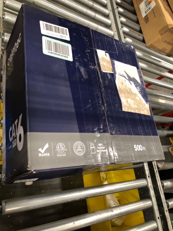 Photo 1 of celertec CAT6 Ethernet Cable, 500ft, 23AWG Solid Bare Copper, Unshielded Twisted Pairs(UTP), 550MHz, ETL Listed &CMR Riser Rated, Indoor, Bulk Ethernet Cable, Pull Box -White