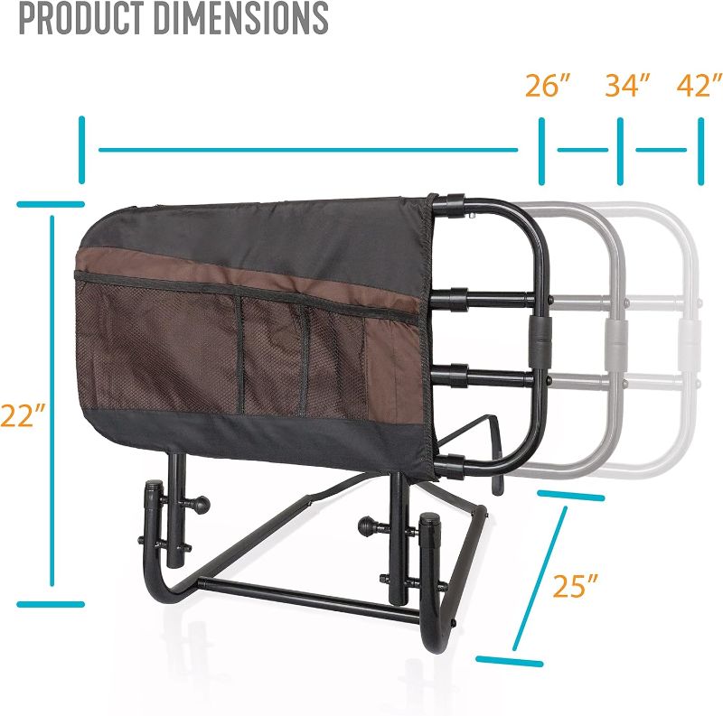 Photo 3 of 
Stander EZ Adjust Bed Rail, Adjustable Senior Bed Rail and Bed Assist Grab Bar for Elderly Adults with Organizer Pouch