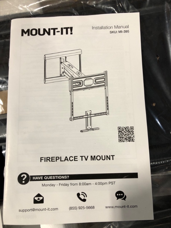 Photo 4 of Mount-It! Fireplace TV Mount | Above Fireplace Pull Down Mantel TV Wall Mount with Spring Assist | Fits 40 - 70 Inches up to VESA 600x400, 72.6 Lbs Weight Capacity Manual