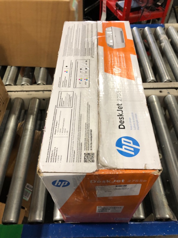 Photo 1 of HP DeskJet 2755e Wireless Color All-in-One Printer with bonus 6 months Instant Ink (26K67A), white