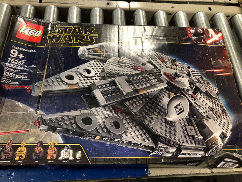 Photo 2 of LEGO Star Wars Millennium Falcon 75257 Starship Construction Set, with Finn, Chewbacca, Lando Calrissian, Boolio, C-3PO, R2-D2 and D-O, The Rise of Skywalker Collection Standard Packaging