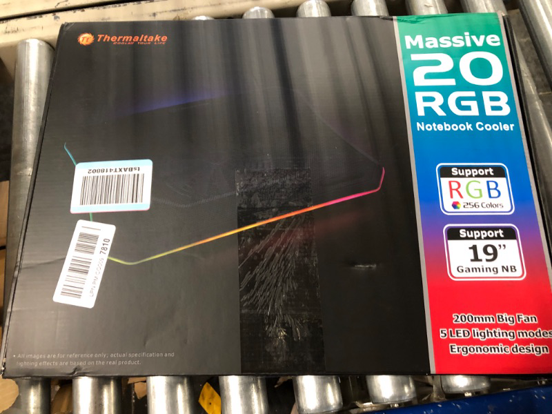 Photo 2 of Thermaltake Massive 20 RGB Steel Mesh Panel Single 200mm Fan 10"?19" Laptop Notebook Cooling Pad CL?N014?PL20SW?A