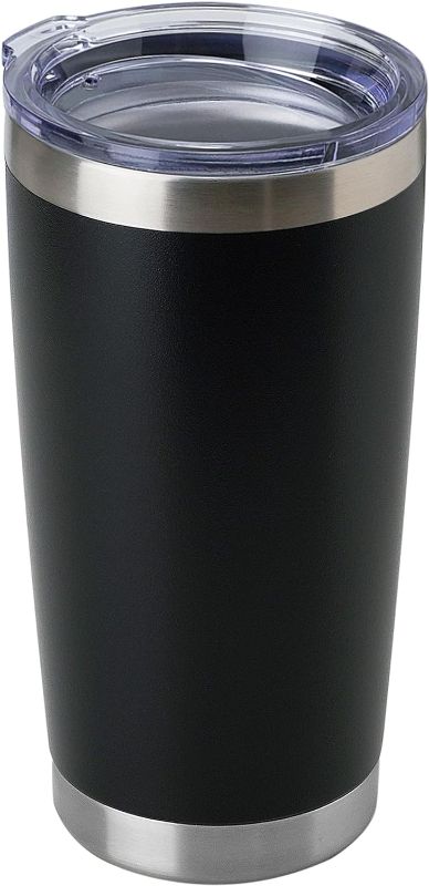 Photo 1 of 
DOMICARE 20oz Stainless Steel Tumbler Bulk with Lid, Double Wall Vacuum Insulated Travel Mug, Powder Coated Coffee Cup, Powder Black, 1 Pack