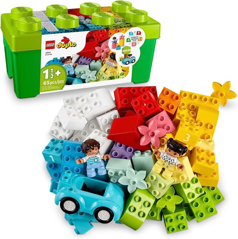 Photo 1 of LEGO DUPLO Classic Brick Box 10913 STEM Toy for The Holidays, Features Storage Organizer, Toy Car and Number Bricks to Learn and Play, Building Set for Toddlers, Boys and Girls Ages 18 Months and Up