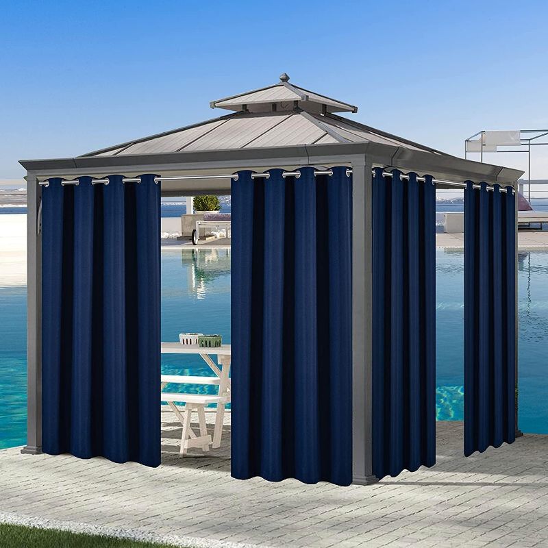 Photo 1 of (2 Panels) Voday Wide Indoor/Outdoor Curtains for Patio 84x120 Inch - Upgraded Water Repellent Sun Blocking Curtains - Rustproof Ring Top Privacy Protected Wall Room Divider Curtains for Porch