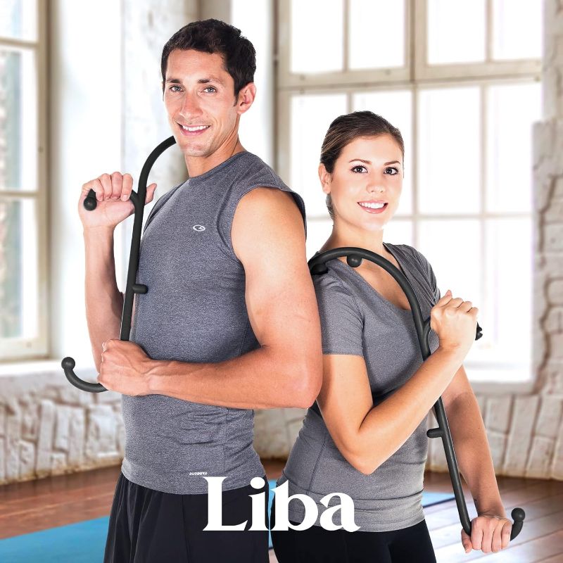 Photo 1 of 
LiBa Back and Neck Massager - Trigger Point Massage Tools for Pain Relief and Self Massage Hook Therapy Handheld Back Neck Shoulder Massager Black 