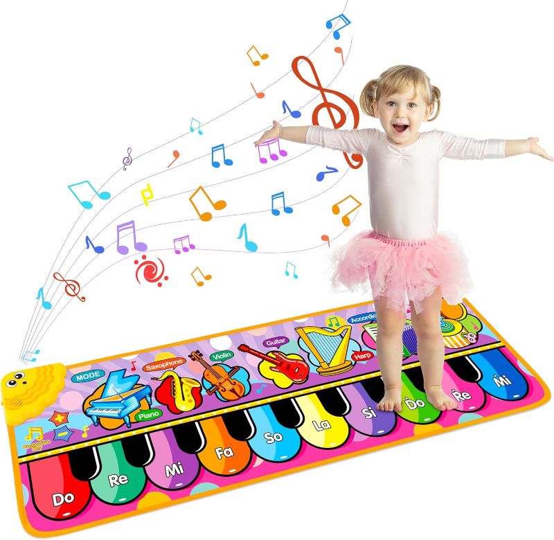 Photo 1 of Baby Musical Mats with 25 Music Sounds, Musical Toys Floor Piano Keyboard Mat for Toddlers, Kids Dance Mat Carpet Blanket Touch Playmat Early Education Baby Toys Gift for 1 2 3 4 5 Year Old Boys Girls